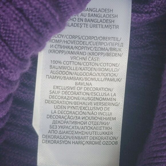 NWT Ralph Lauren Big Girls Cable Cotton Full Zip Hoodie Purple Size 12/14 Large - Picture 7 of 14